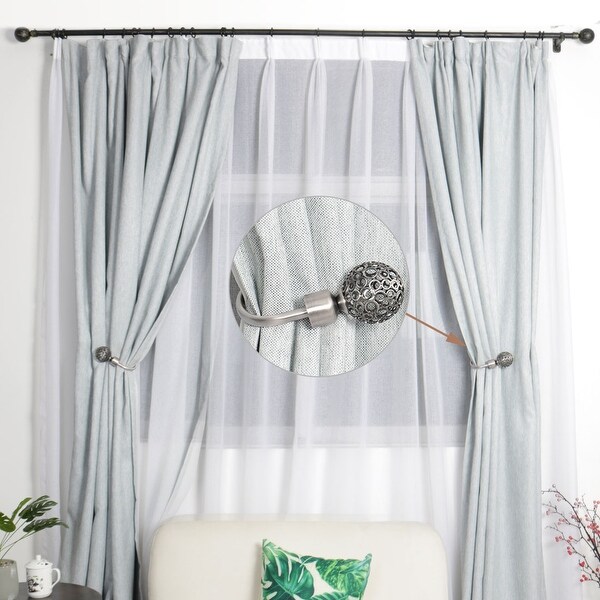 2 X MAGNETIC EASY USE CURTAIN DRAPE TIEBACKS HOLD BACKS SQUARE WHITE
