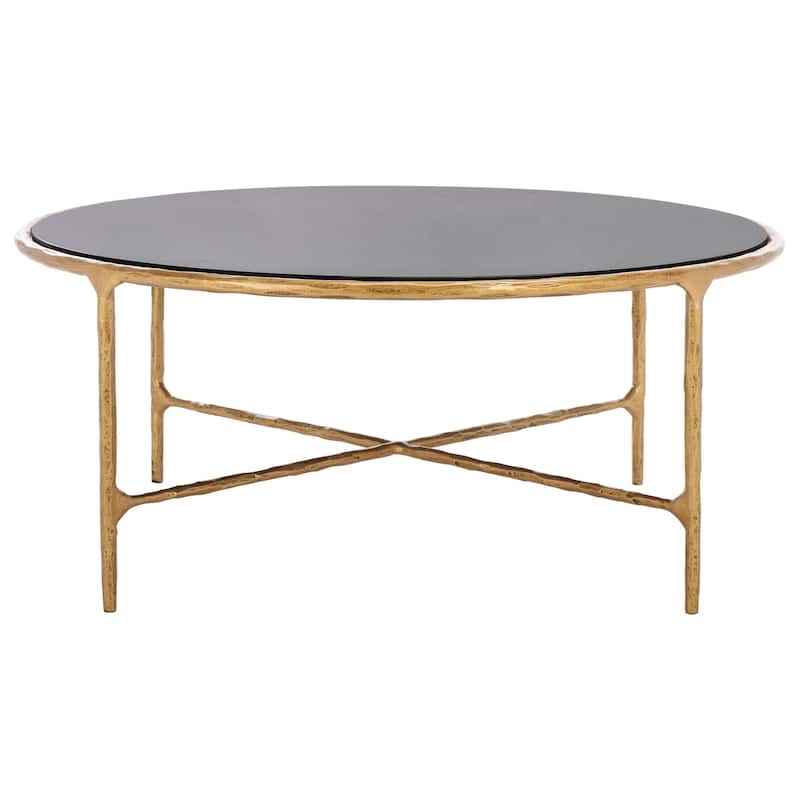 SAFAVIEH Couture Venanzia Round Metal Coffee Table - 36" W x 36" L x 15" H - 36"W x 36"D x 15"H