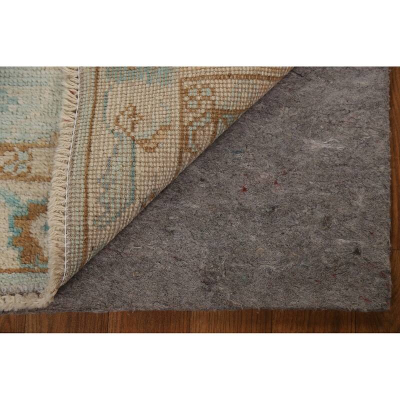 Hand Knotted Oriental 100% Wool Carpet Transitional Geometric Navy Blue & Blues Oushak Area Rug - 2' 11'' X 2' 1''