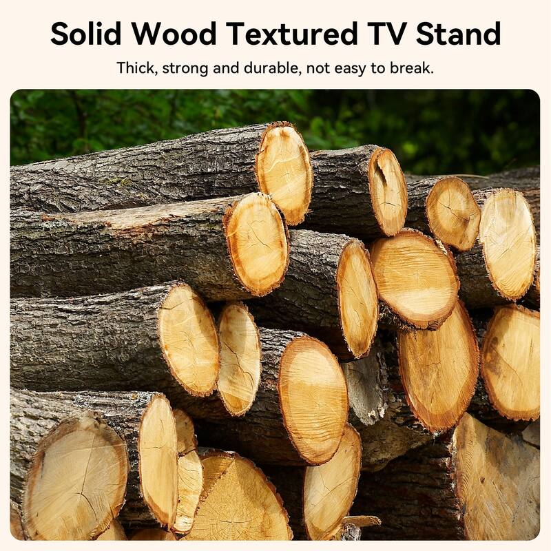 63-Inch Solid Wood TV Stand, Entertainment Center with Shelves, Television Console for 55/60/65/75-Inch TVs