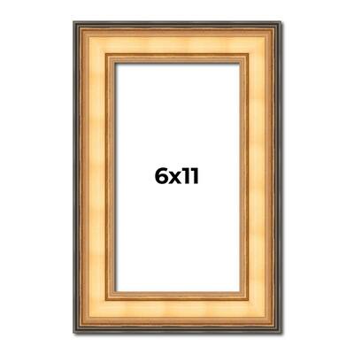 6x11 Frame Gold Plein Aire Solid Wood Picture Frame Width 2 Inches |