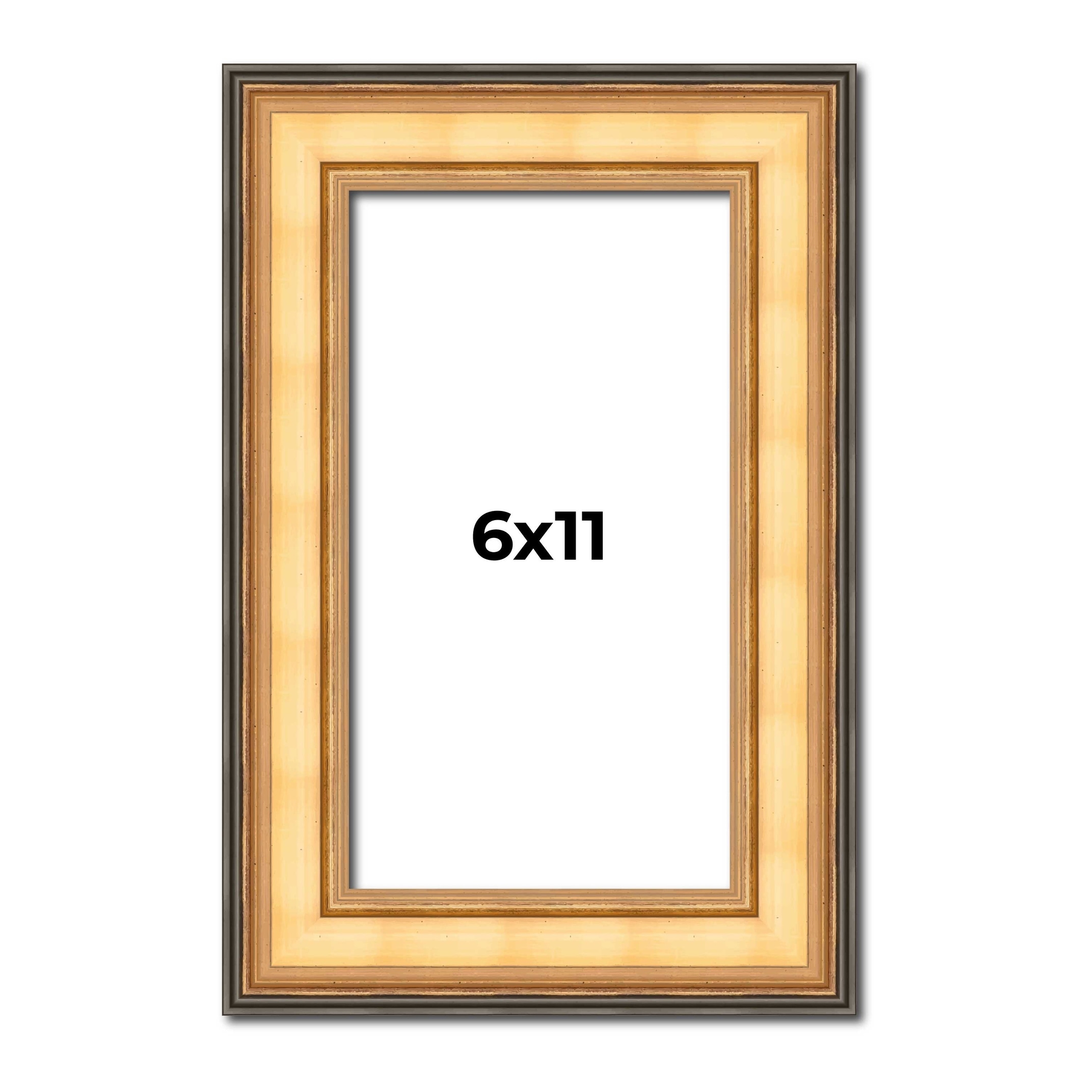 6x11 Frame Gold Plein Aire Solid Wood Picture Frame Width 2 Inches |