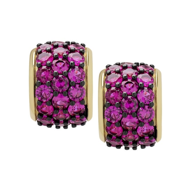 Victoria Townsend Gold over Sterling Silver Ruby Huggie Hoop Earrings