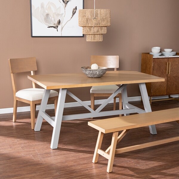 Porch & Den Hepner Natural/ Gray Wood Dining Set (Set of 4). Opens flyout.