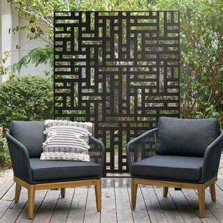76 in.Outdoor Garden Fence Metal Privacy Screen Freestanding Divider