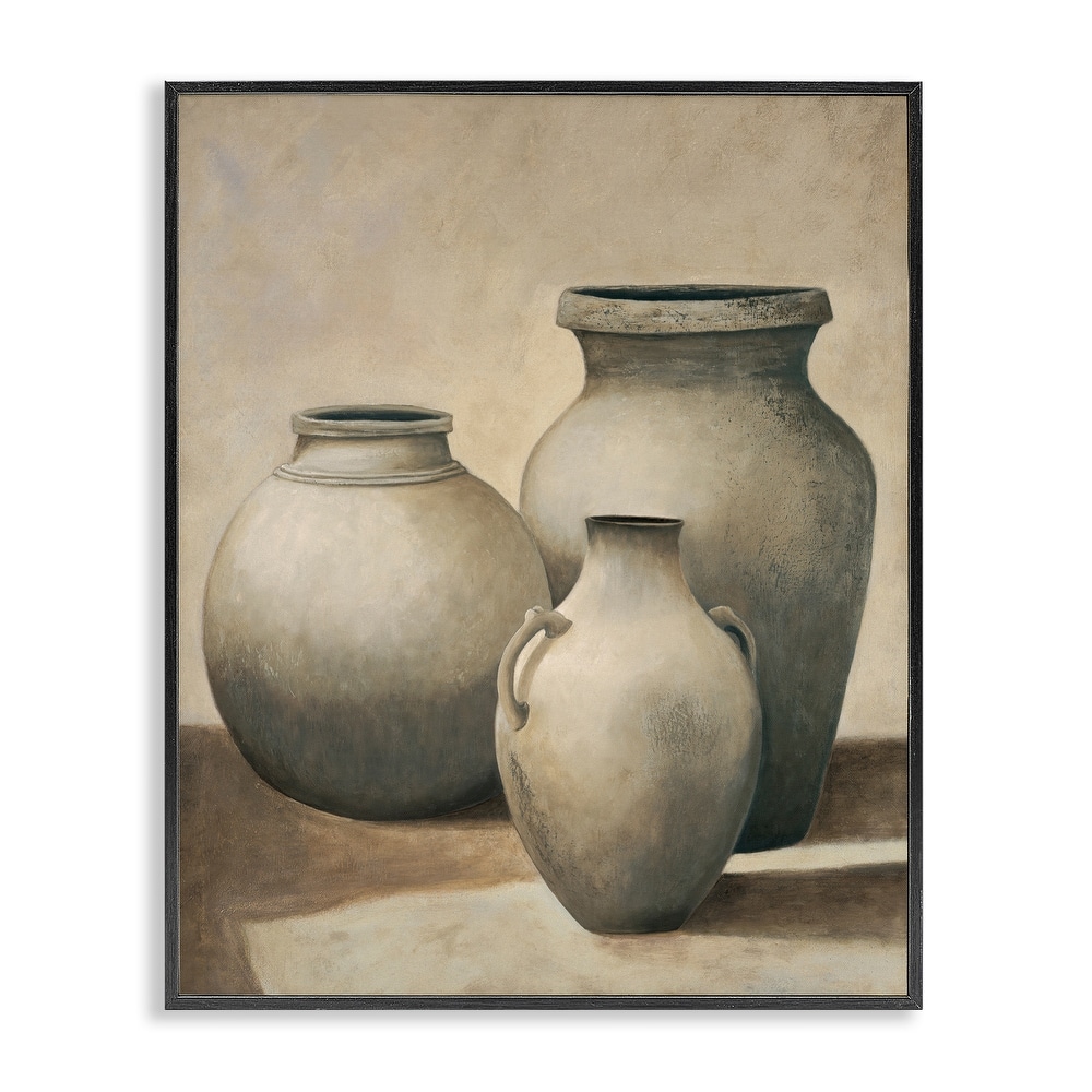 Stupell Trio of Vases Still Life Framed Giclee Art Design By André Mazo