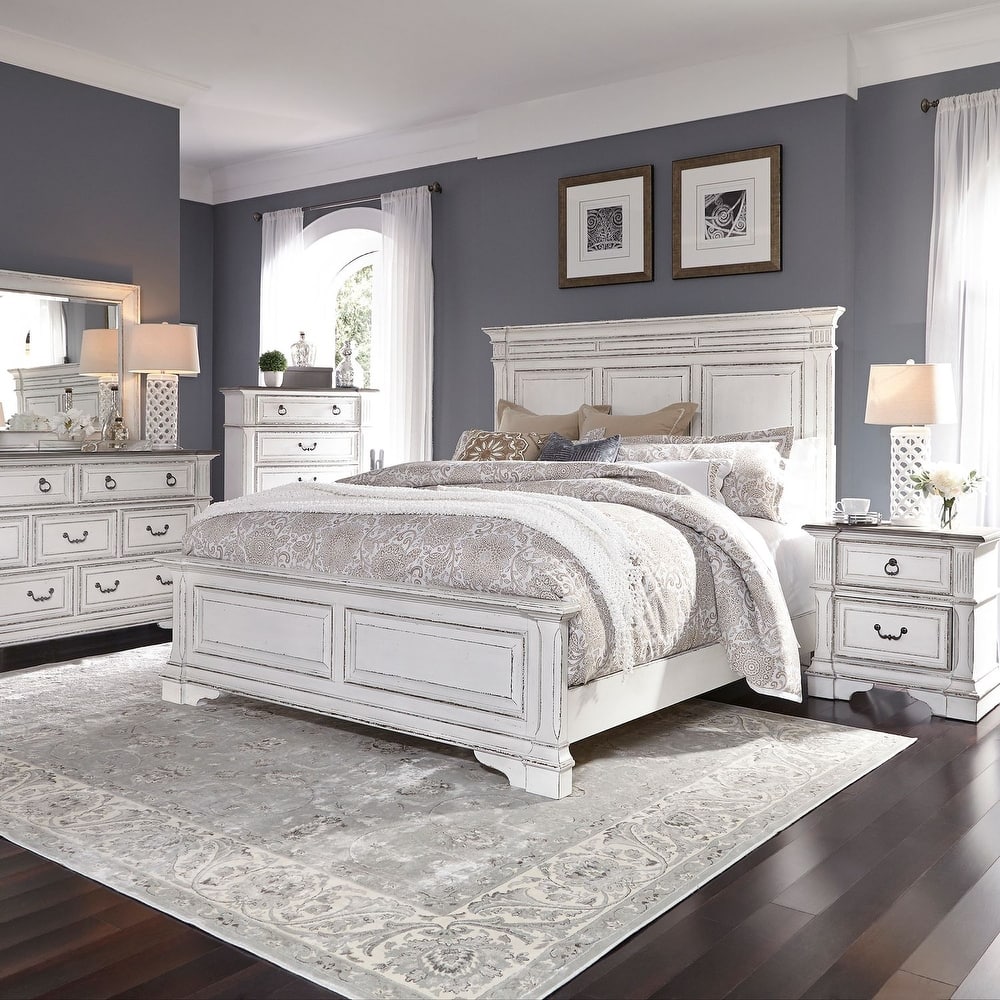 Liberty Furniture Abbey Park Panel Bed, Dresser & Mirror, Chest, Nightstand - California King, King, Queen
