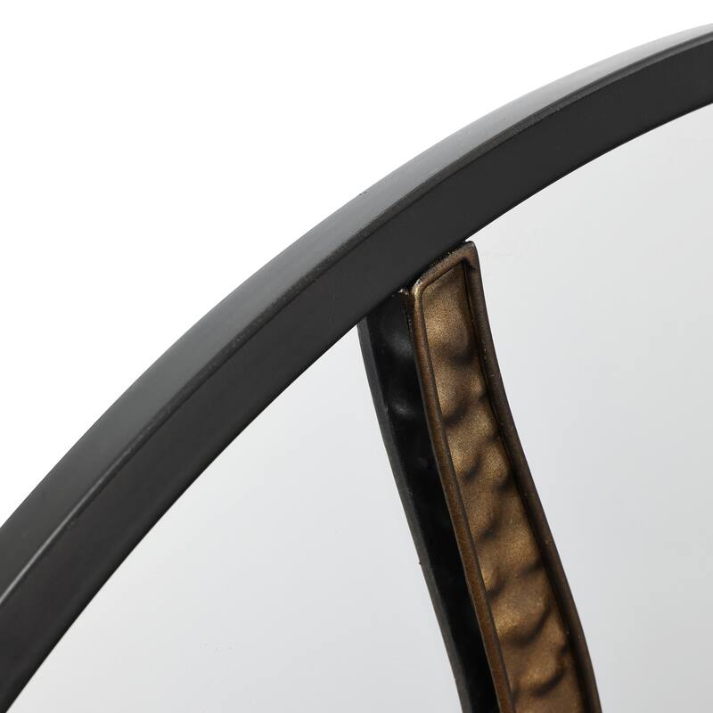 Goldrush Black Metal Frame Round Wall Mirror - 30" H x 30" W x 0.79" D