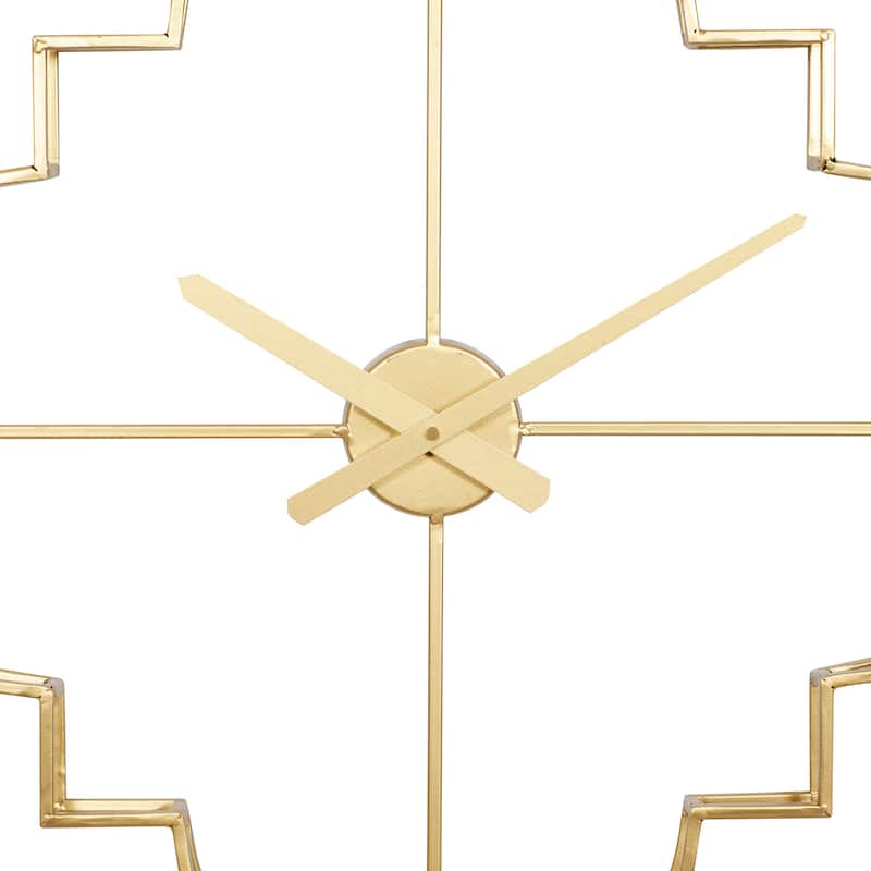 CosmoLiving by Cosmopolitan Gold or Black Metal Open Frame Quatrefoil Wall Clock - 24 x 3 x 24