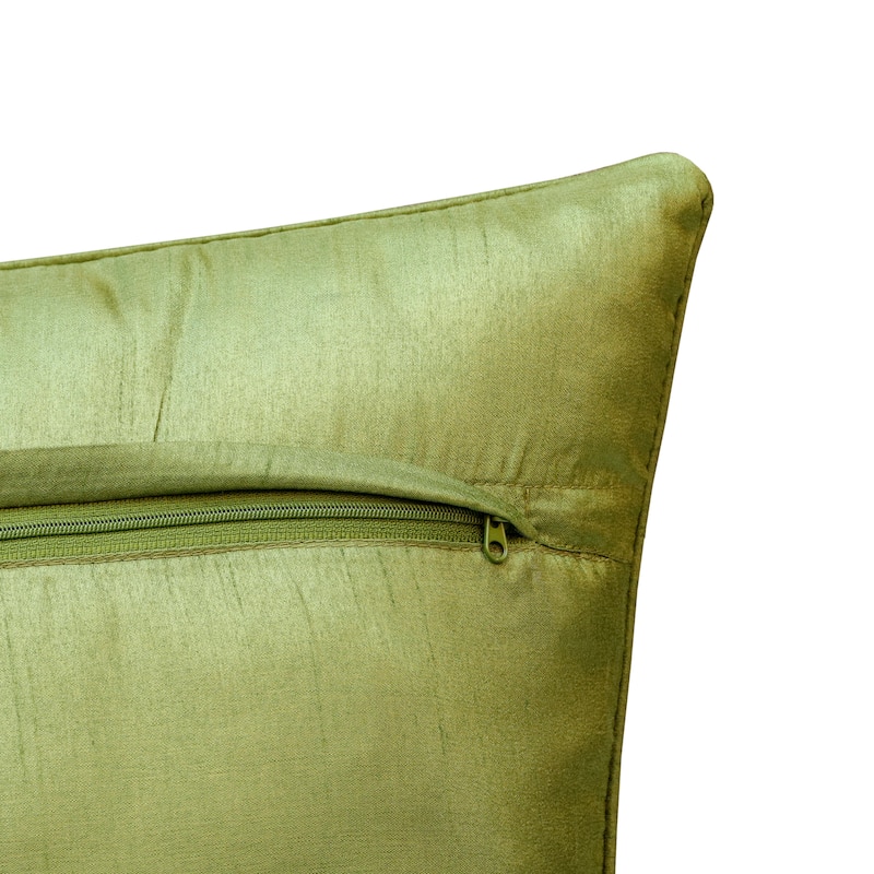 Sevita Fern Forest Green/Yellow Polyester Throw Pillow, 14" x 20"