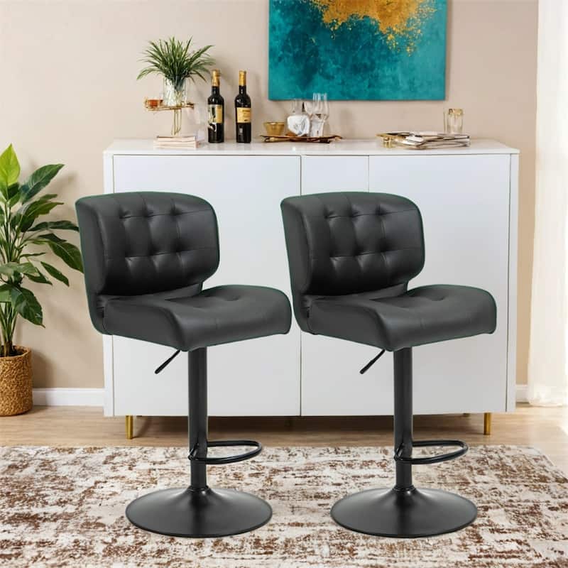 Bar Height Bar Stools with Adjustable Seat,Thick Padded Cushion,2 PCS