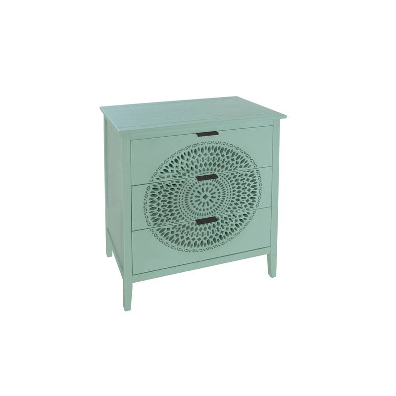 3-Drawer Storage Cabinet with Pine Legs & Metal Handles for Entryway or Bedroom Organization