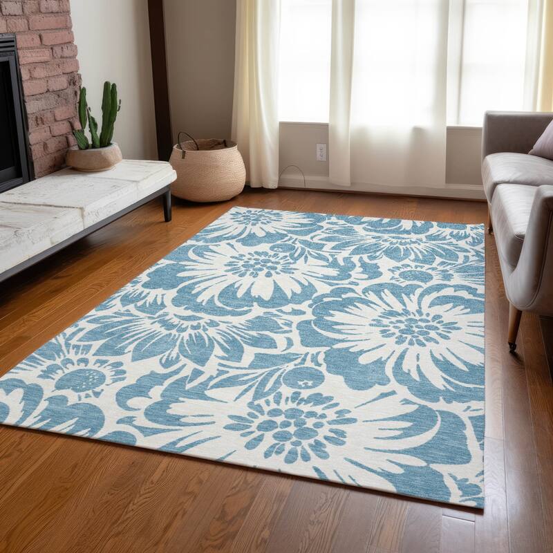 Alnane Botanic Elegance Weather Resistant Classic Meets Modern Outdoor Rug
