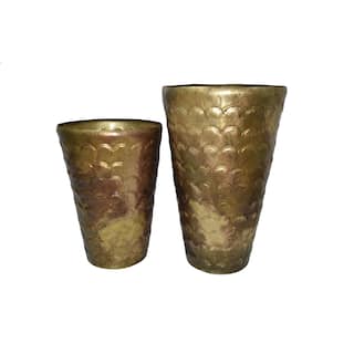Accent Planters - 21.75" - Brass Tone - Set of 2