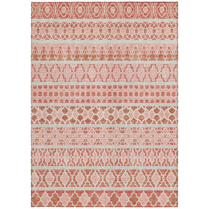 HomeRoots Quatrefoil Transitional Rectangle Outdoor Rug