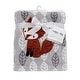 preview thumbnail 2 of 3, Lambs & Ivy Into the Woods Gray/White/Orange Leaf Fox Baby Blanket
