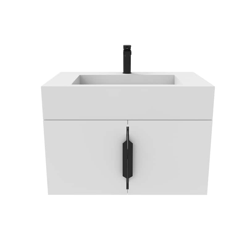 Nile 30-Inch Wall Mounted Bathroom Vanity Set w/ White Top