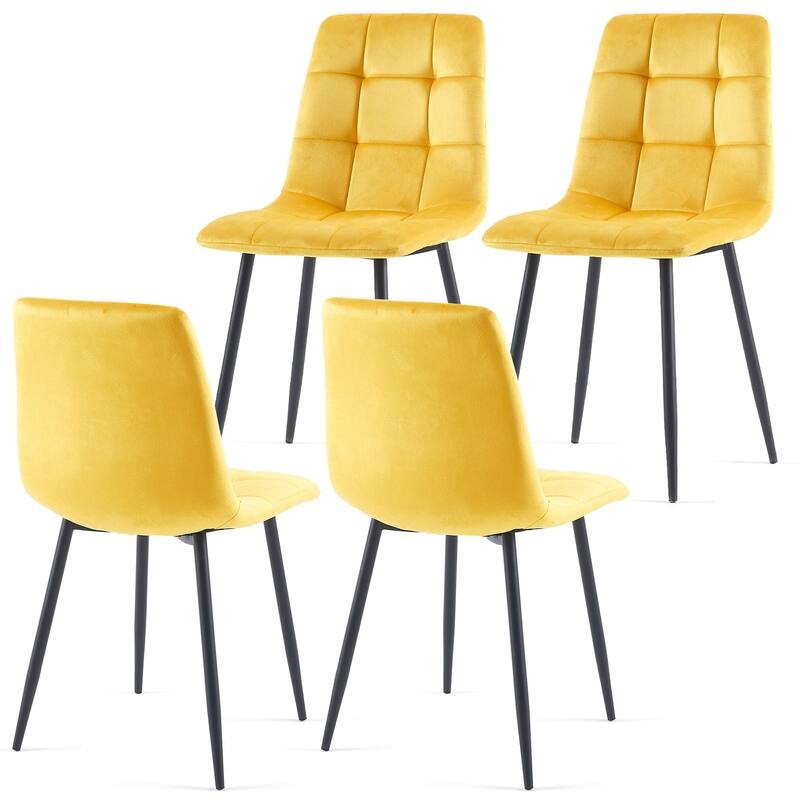 Mid Century Modern Blue Velvet Dining Chairs Set Of 2 For Kitchen, Living Room