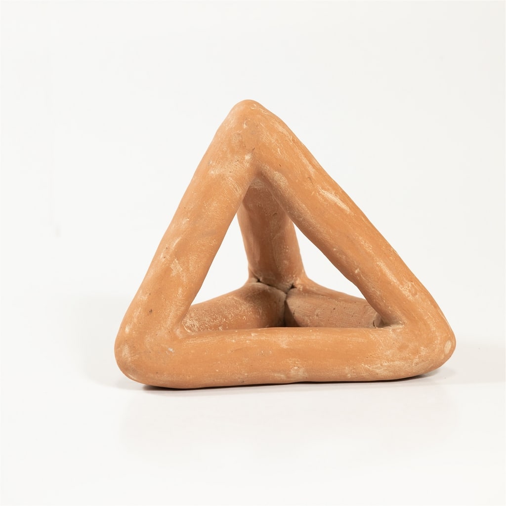 Triangle Decorative Object White Wash 6.5"x6.5"x6.5" - White Wash - White Wash