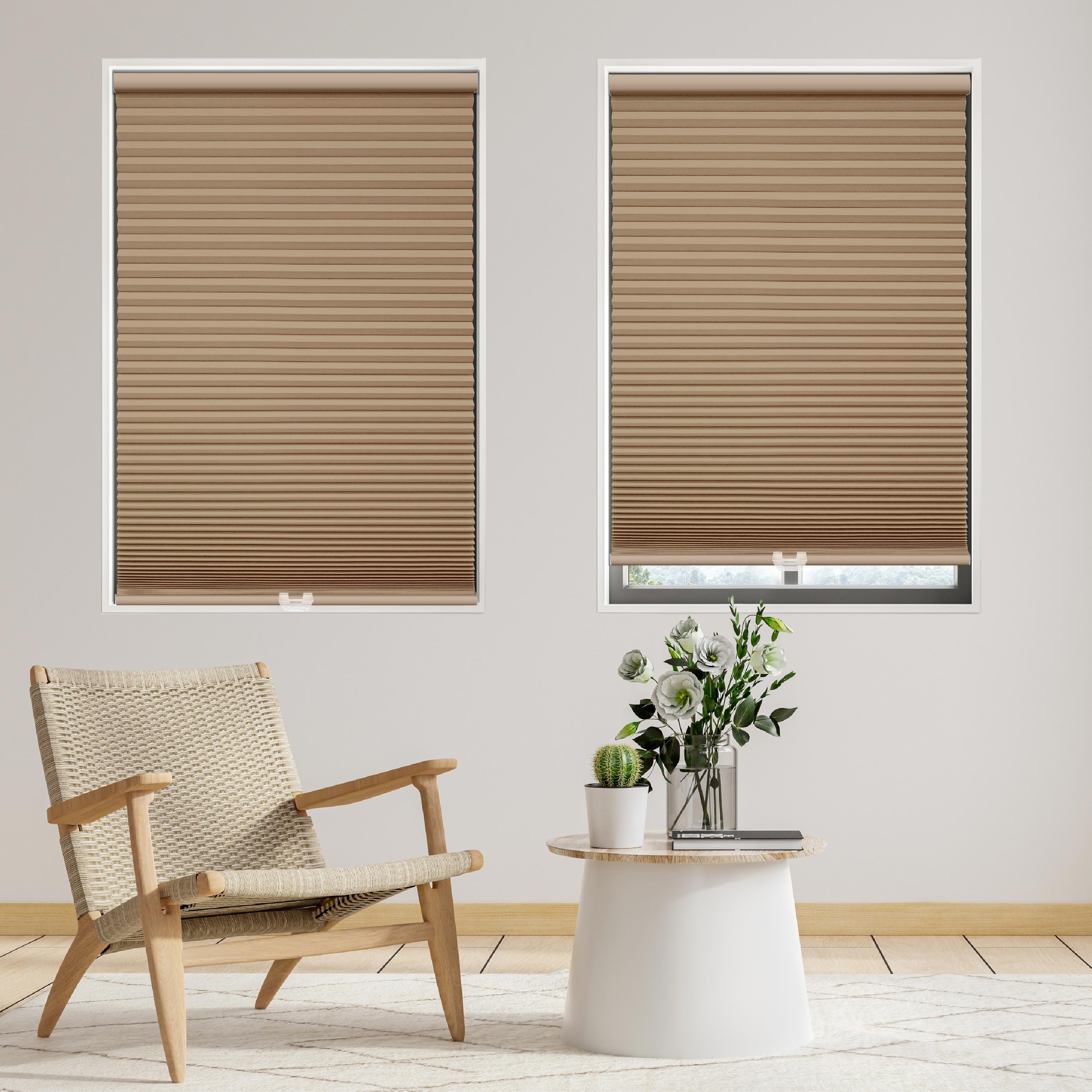 48-inch Latte/White Cordless Blackout Cellular Shade
