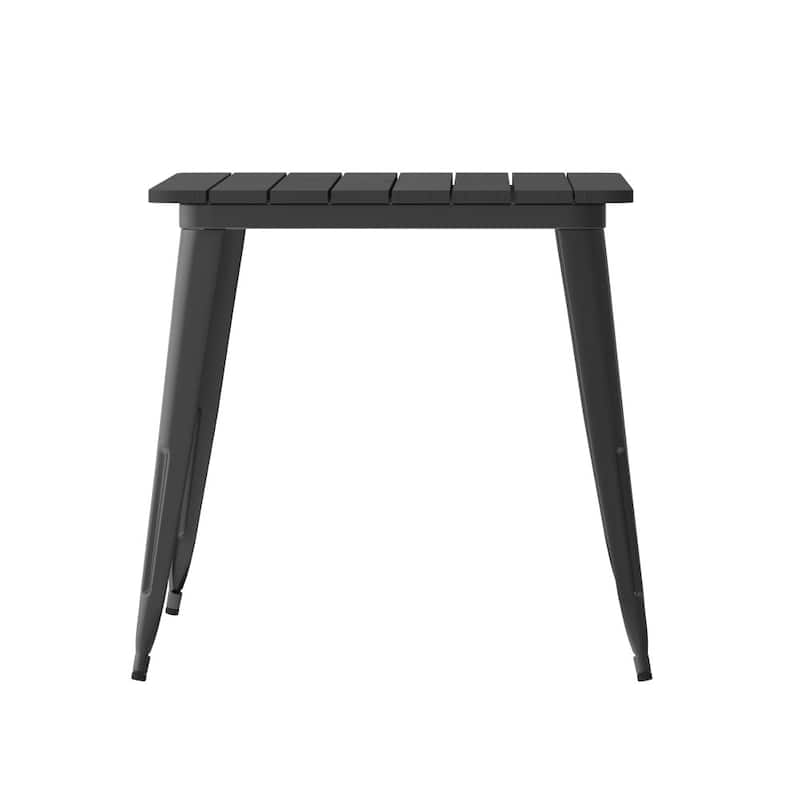 30x60 Commercial Poly Resin Restaurant Table with Umbrella Hole - 30"W x 60"D x 30"H