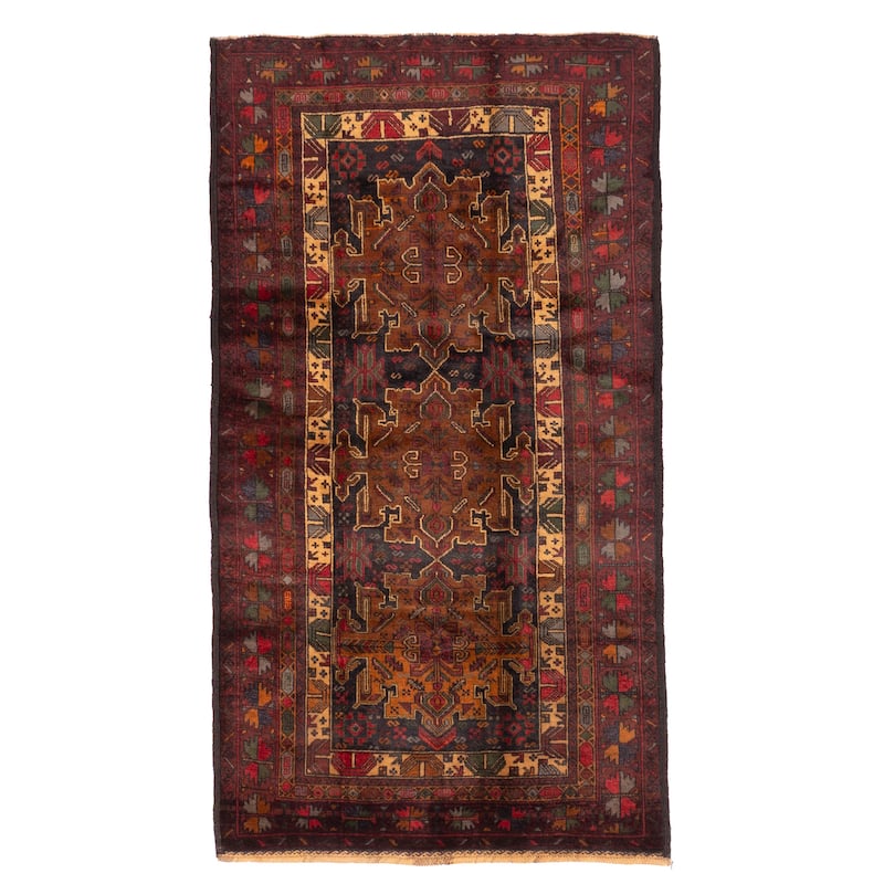 ECARPETGALLERY Hand-knotted Teimani Brown Wool Rug - 3'7 x 6'7