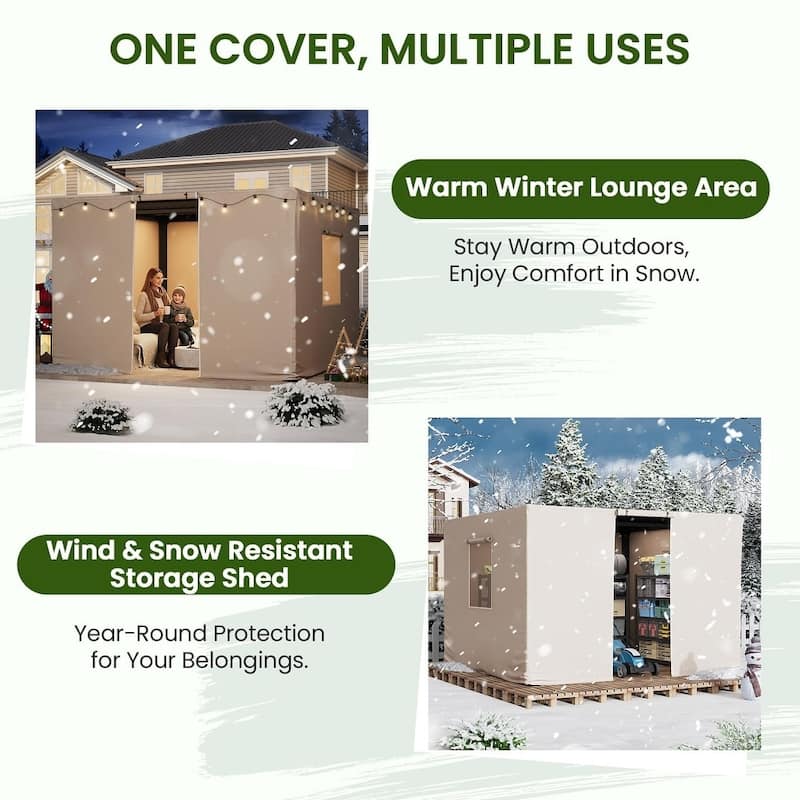 Outdoor Louvered Pergola with Optional Winter Cover Accessory | Adjustable Aluminum Hardtop Gazebo Includes Curtains & Netting