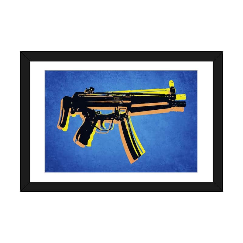 iCanvas "MP5 Sub Machine Gun" by Michael Tompsett - Black - 24x32x1