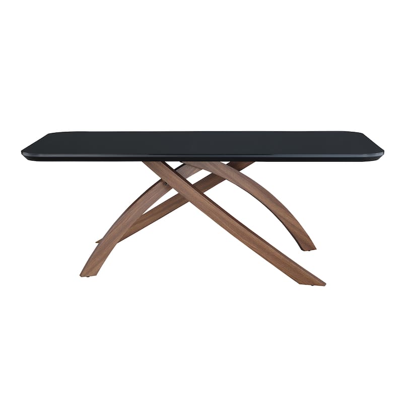 Somette Emerson Black Glass Top Dining Table