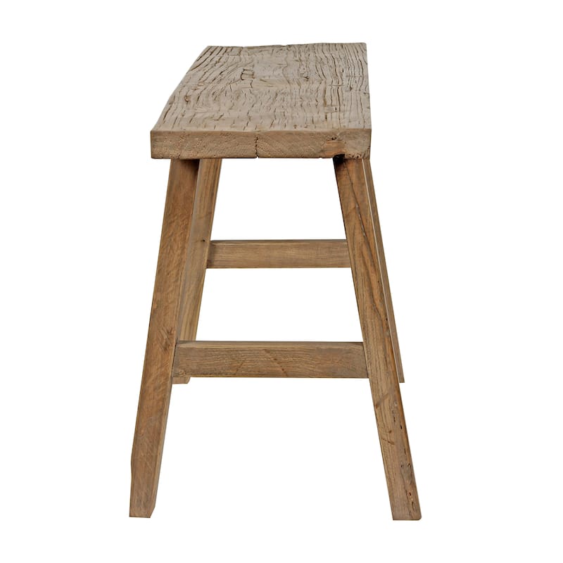 Artissance 43" Long 10" Wide Elmwood Bench, Natural Wood - 9'6" x 12'11"