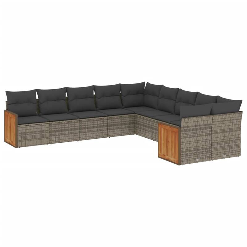 vidaXL Patio Sofa Set with Cushions Outdoor Conversation Furniture Poly Rattan