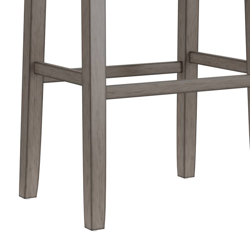 Hillsdale Furniture Fiddler Wood Backless Bar Height Stool, Aged Gray - 30"H x 18"W x 12"D - 30"H x 18"W x 12"D