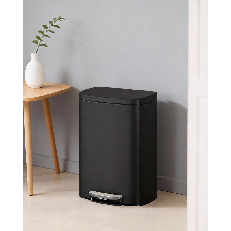 13 Gal / 50 L Step-On Garbage Bin - Black