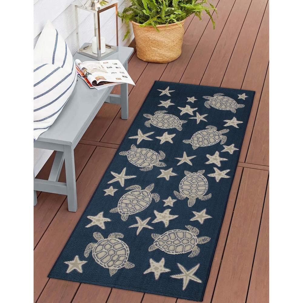 Liora Manne Esencia Turtle And Stars Indoor/Outdoor Mat