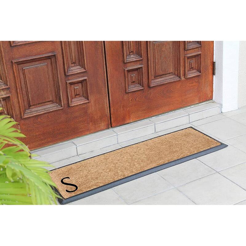 Rubber/Coir Molded Lucida 16-inch x 48-inch Monogrammed Doormat