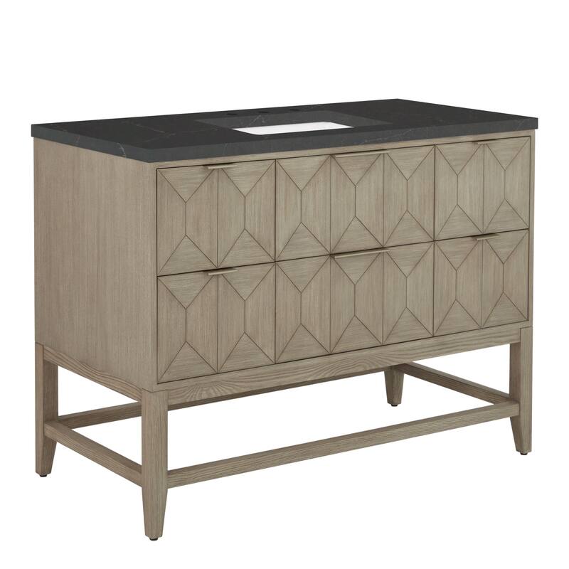 James Martin Vanities D100-V48-3CSP Emmeline 48" Single Basin Ash Wood