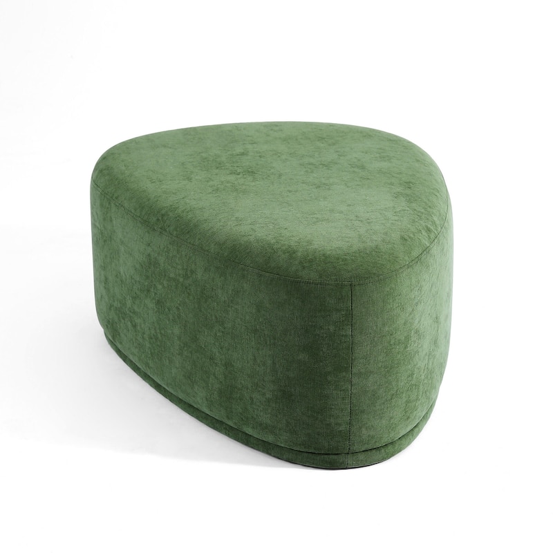 Bonnie 26"/43" W Chenille Small/ Oversized Triangular Cheese Ottoman