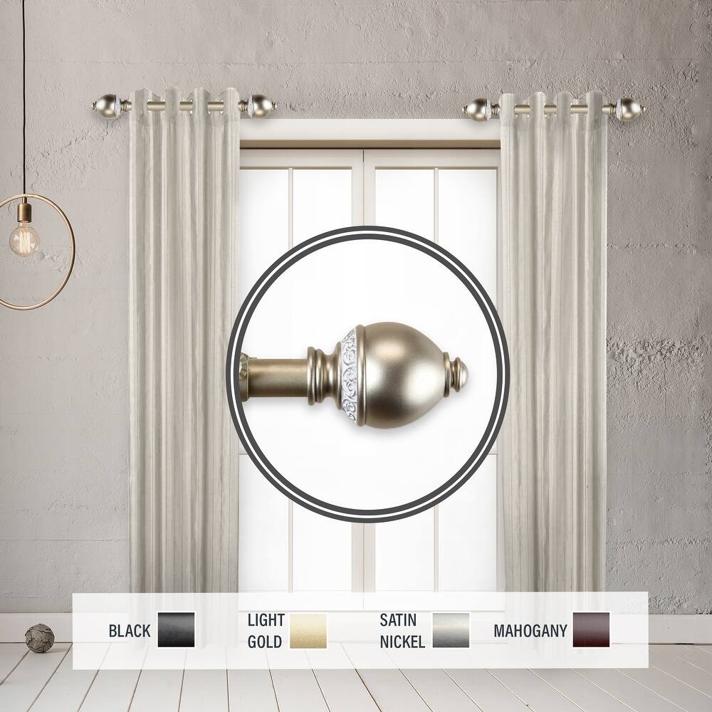 InStyleDesign Jolene 1" Side Curtain Rod 12-20 inch long (Set of 2) - 12 to 20 inches