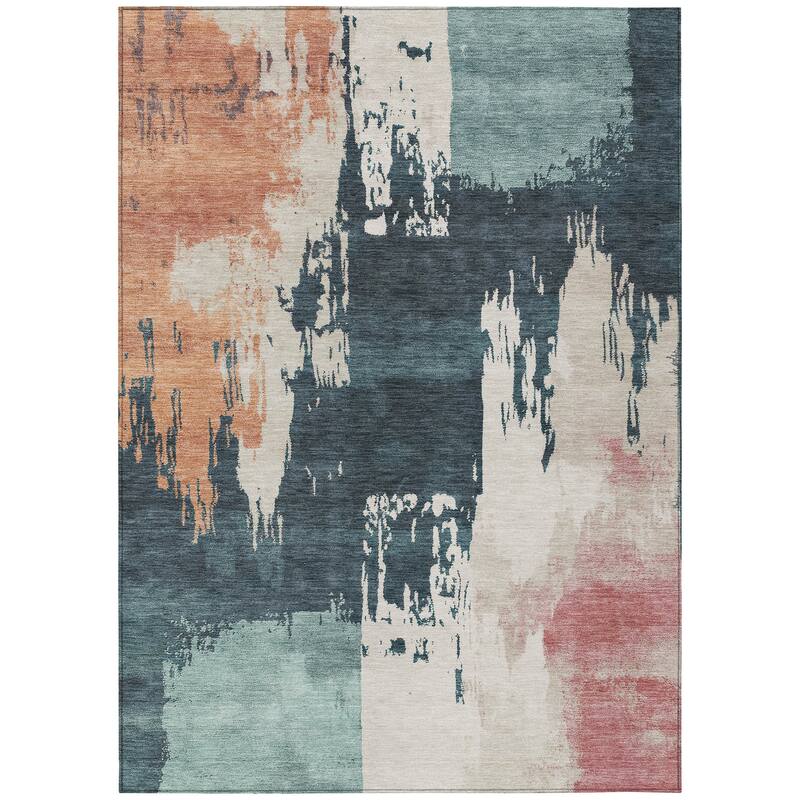 Machine Washable Indoor/ Outdoor Contemporary Fusion Chantille Rug