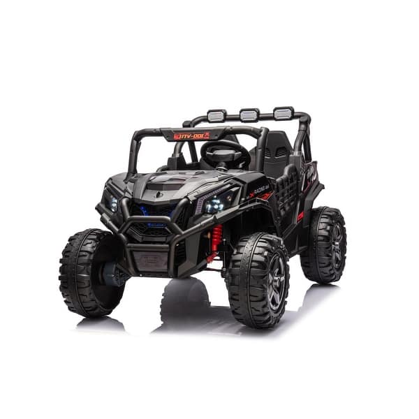 slide 2 of 40, 24V Ride On Toy UTV, 2 Seater, 4WD Motors, 800W Power, Bluetooth, LED Lights, Music, Remote Control, 3 Speeds Black