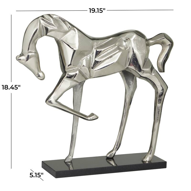 Aluminum Metal Horse Decorative Sculpture - Silver, Gold, Black - Roche River Decor