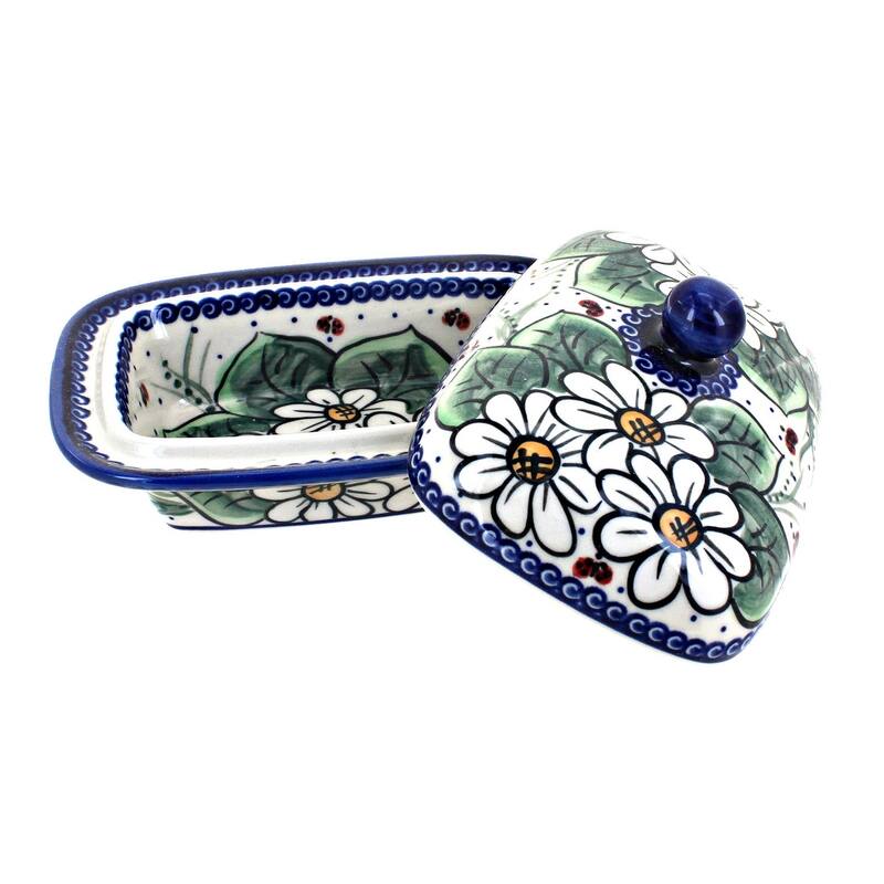 Blue Rose Polish Pottery 66 Vena Butter Tub