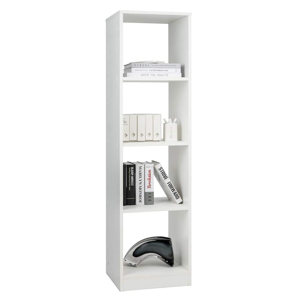 Gymax 5-Tier Bookshelf Corner Bookcase Storage Display Organizer w/ 4