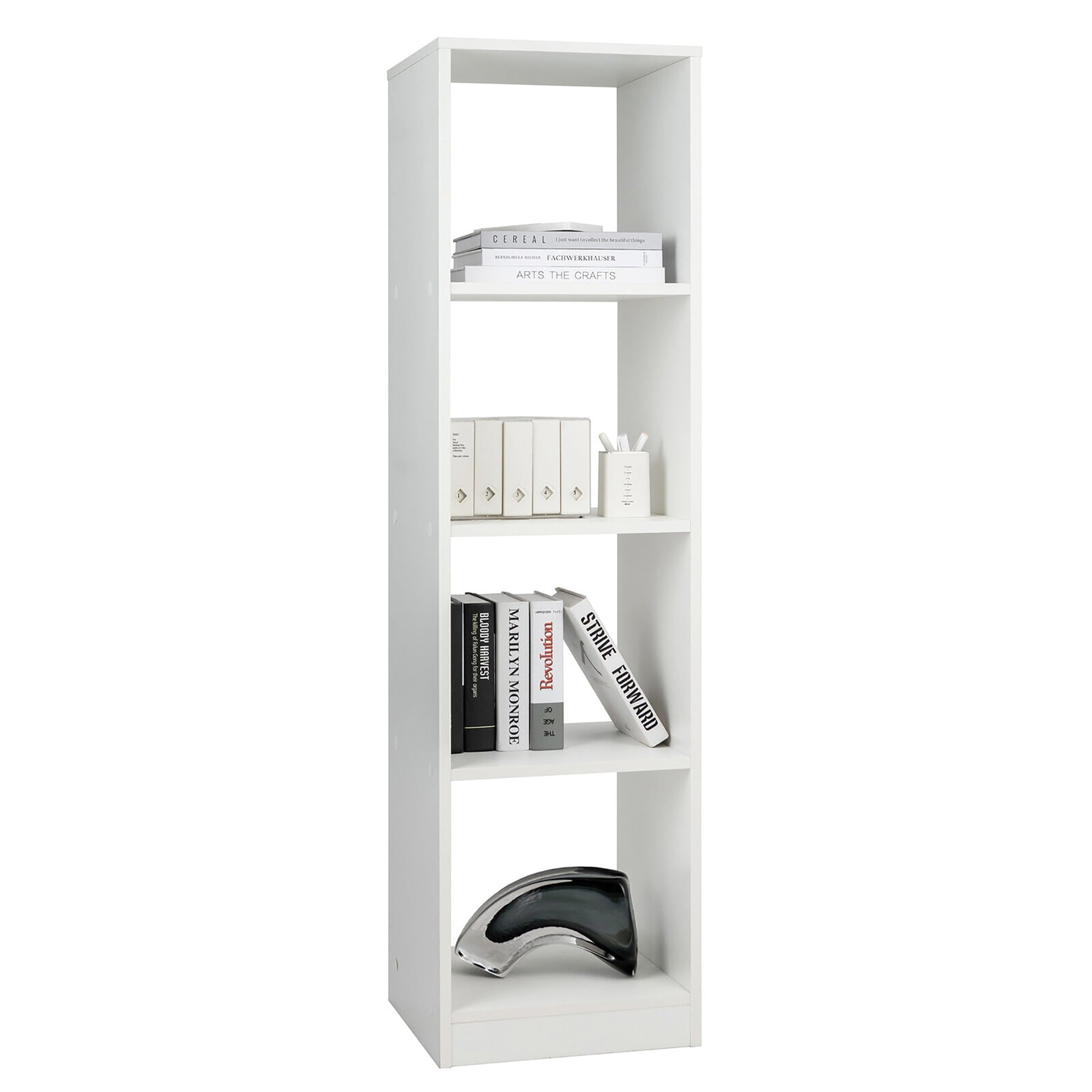 Gymax 5-Tier Bookshelf Corner Bookcase Storage Display Organizer w/ 4