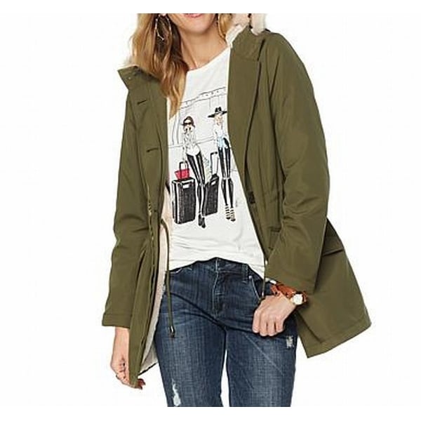 olive green plus size coat