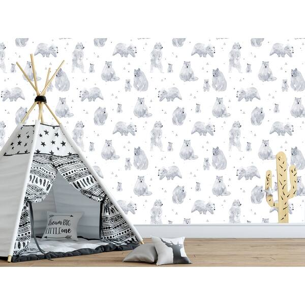 Shop Gray Baby Bears Removable Wallpaper 10 Ft H X 24 Inch W