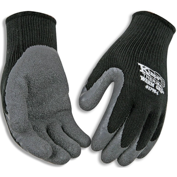 Kinco 1790-L Men's Cold Weather Latex Coated Knit Glove, Large, Black. Opens flyout.