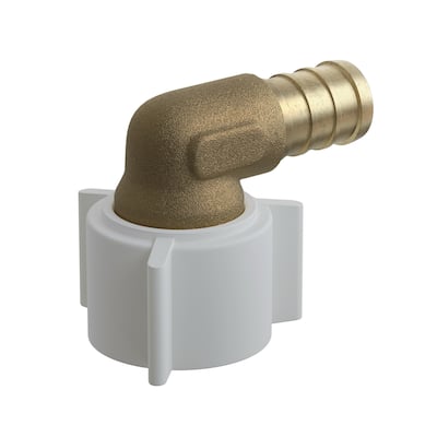 Jones Stephens C76060LF 1/2" FIP Metal PEX 90° Elbow with Poly Swivel
