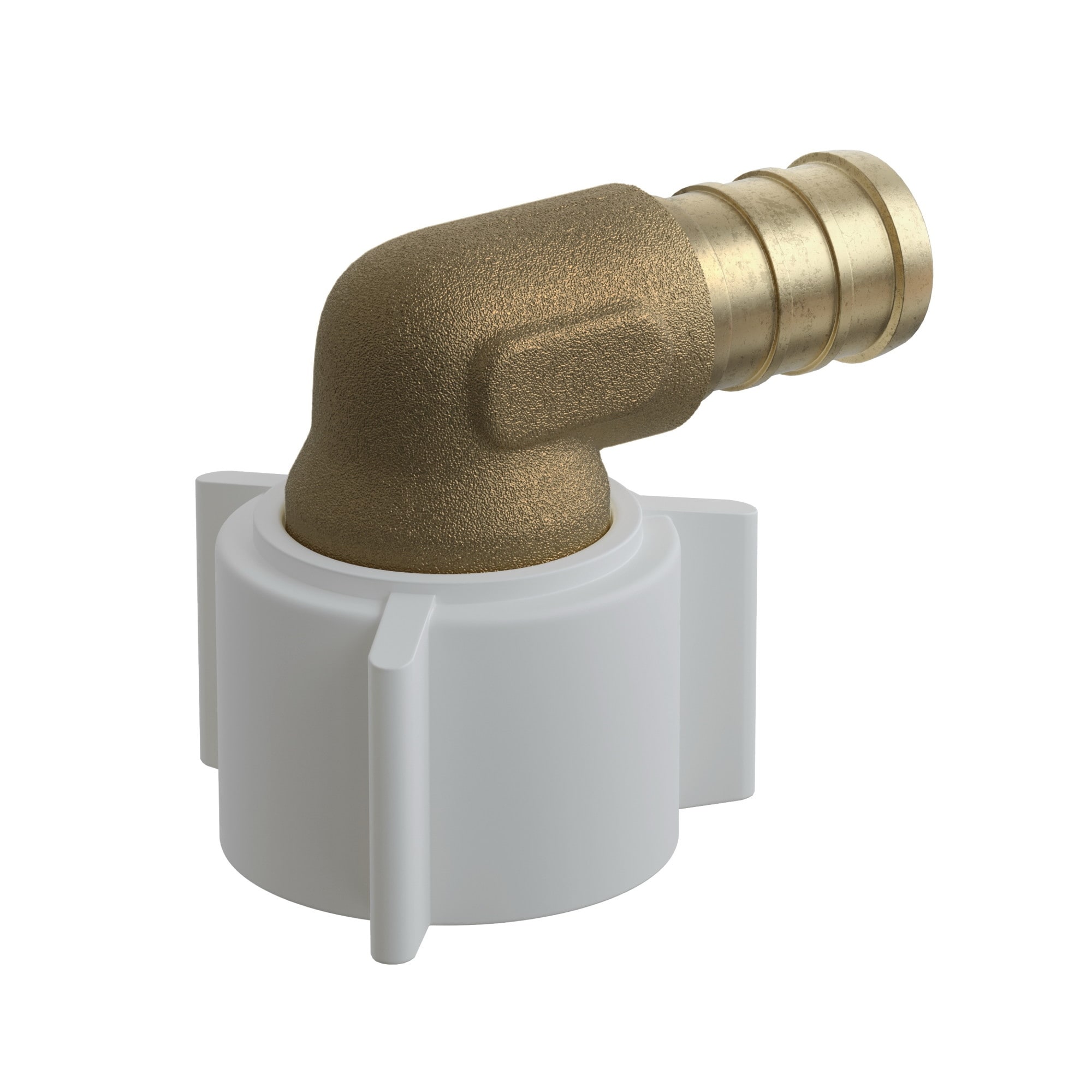Jones Stephens C76060LF 1/2" FIP Metal PEX 90° Elbow with Poly Swivel