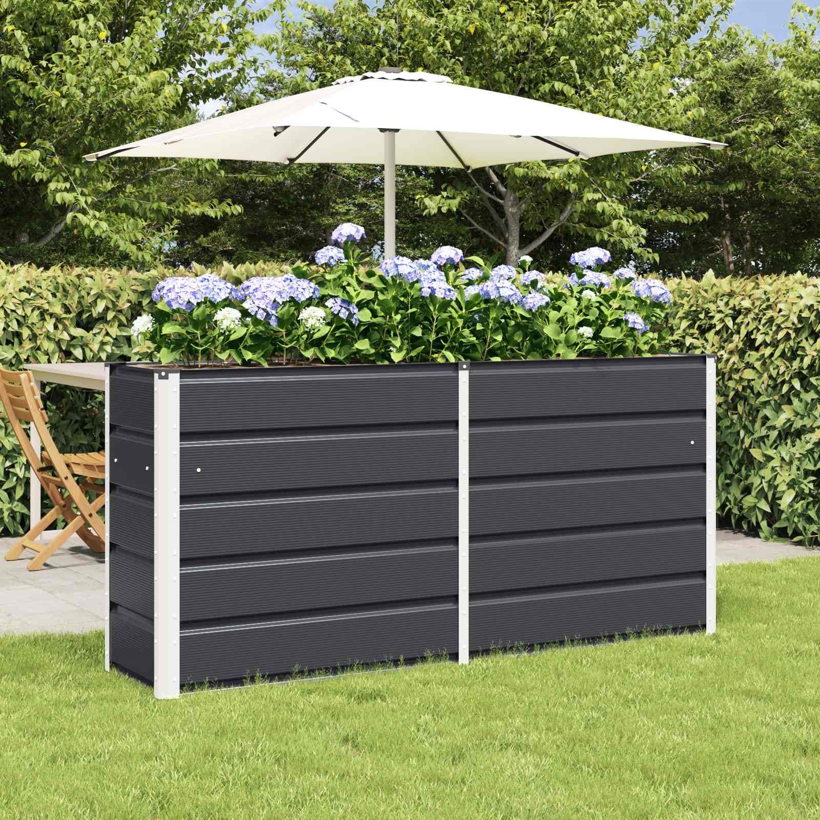 vidaXL Planter in Steel - 39.37 x 15.75 x 17.72"
